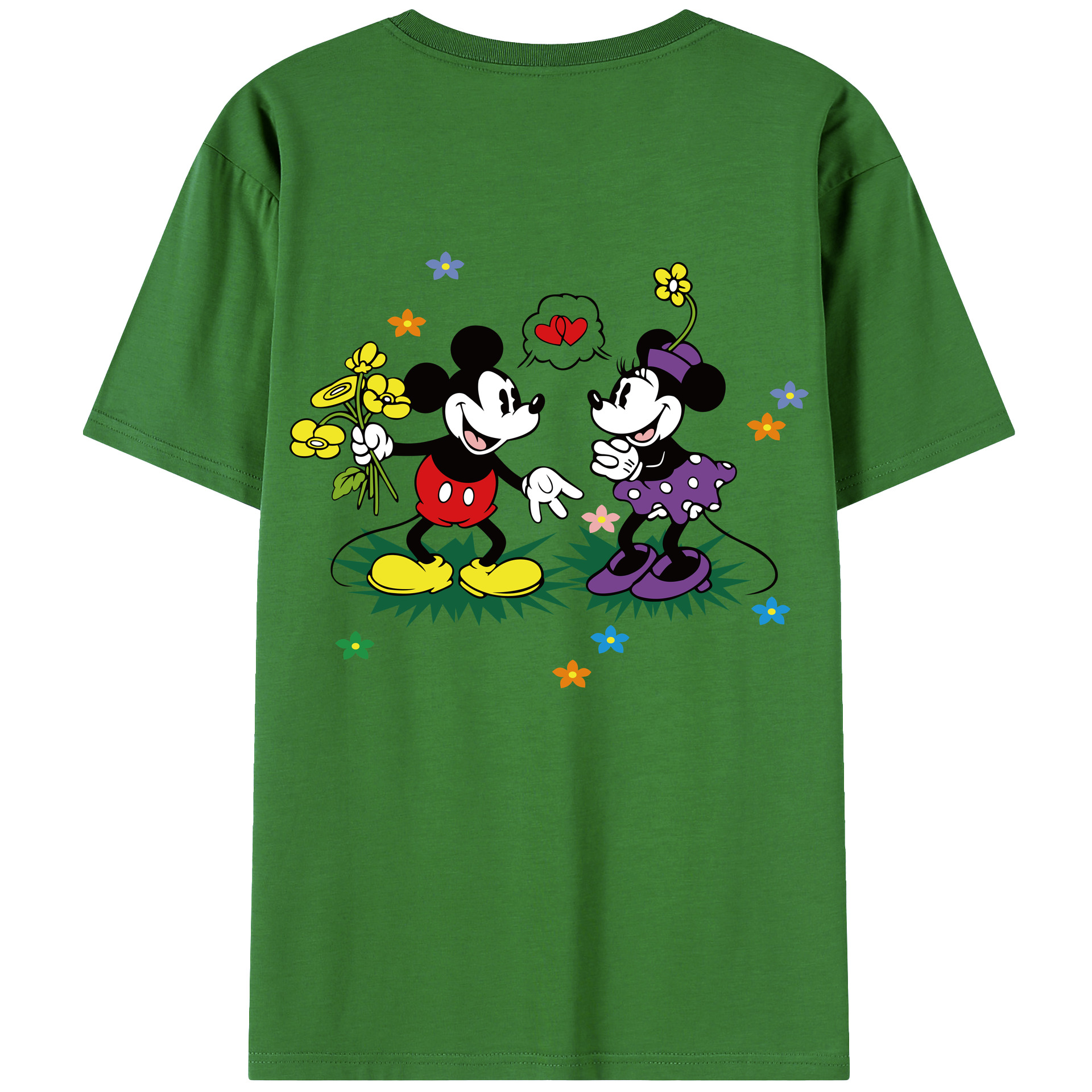 （画像用） ミッキーマウス Mickey Mouse レディース半袖Tシャツ(バックプリント)